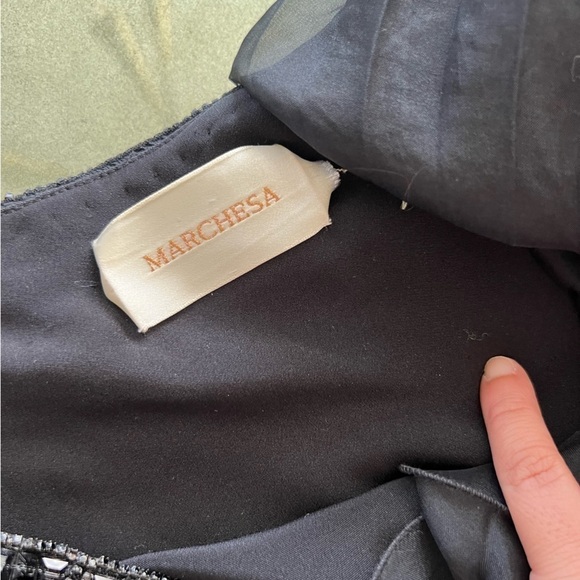 Marchesa Black Silk Gown - Picture 11 of 16